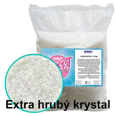 Cukr krystal 10 kg bezprašný (super extra hrubý krystal 1,6 - 3,0 mm)