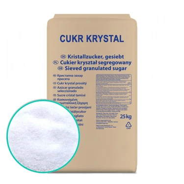 Cukr krystal 25 kg bezprašný (jemný krystal 0,5 - 0,8 mm)