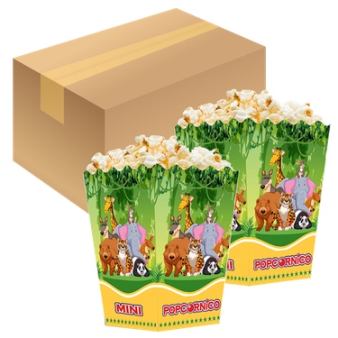 Krabička 1,5 L popcorn MINI ZOO karton 450 ks